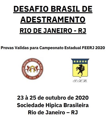 <b>Desafio Brasil de Adestramento Rio de Janeiro- SHB - 23 a 25/10</b>