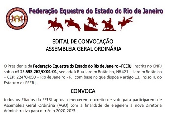 <B>EDITAL DE CONVOCAÇÃO - ASSEMBLEIA GERAL ORDINÁRIA</B>